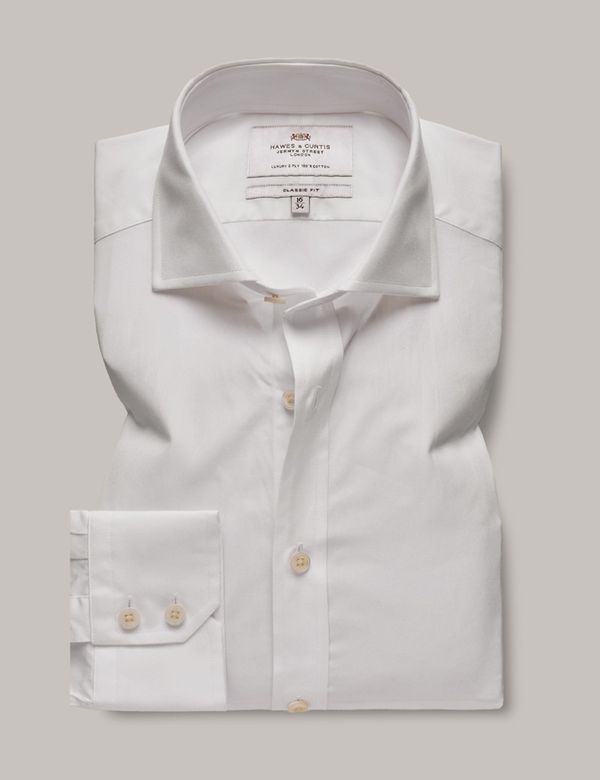 White Classic Shirt - Windsor Collar | Hawes and Curtis