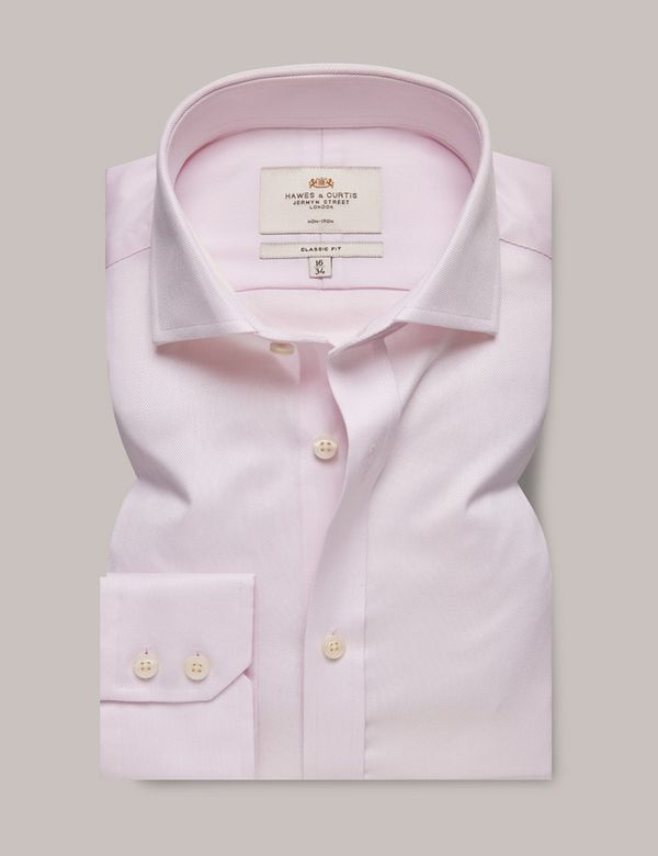 the favori インク Men's Non-Iron Pink Pique Classic Shirt - Windsor Collar